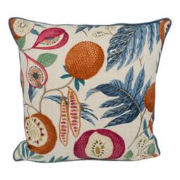 Sanderson - Jackfruit Indigo/Rambutan Botanical Floral Fruit Cushion Cover Handmade Throw Pillow Designer Home D??cor - thumbnail 2