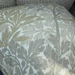 Handmade William Morris Foliage Barley Cushion Cover - Beige Grey Floral Cotton English Heritage Style - thumbnail 3