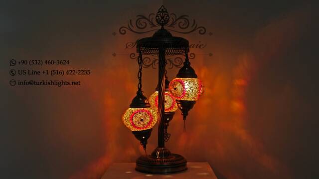 3 Ball Turkish Mosaic Floor Lamp With Medium Globes Id113 - image 1