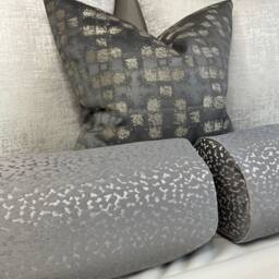 "Luxury Steel Grey Bed Cushion Bolster 16""x6" - thumbnail 3