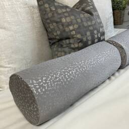 "Luxury Steel Grey Bed Cushion Bolster 16""x6" - thumbnail 4