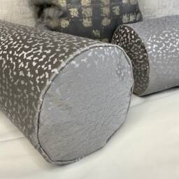"Luxury Steel Grey Bed Cushion Bolster 16""x6" - thumbnail 2