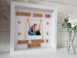 Love You To The Moon Scrabble Photo Frame Nursery Decor - thumbnail 1