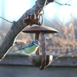 Handmade Hanging Bird Feeder, Metal Garden Decoration - thumbnail 2