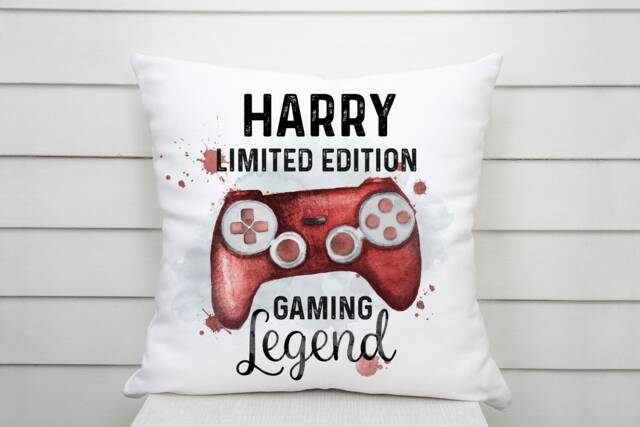 Personalised Kids Gaming Cushion, Personalized Gift For Girls Boys, Gaming Gift, Childrens Personalised Pillow - image 1