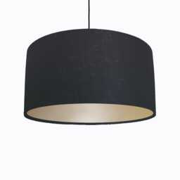 Black Lampshade in Linen With Champagne Lining - thumbnail 1