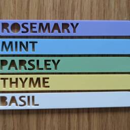Personalized Plant Marker Garden Laser Engraved Into Pastel Acrylic, Herb Labels, Wood Plant Markers - thumbnail 2