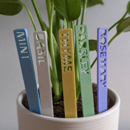 Personalized Plant Marker Garden Laser Engraved Into Pastel Acrylic, Herb Labels, Wood Plant Markers - thumbnail 3
