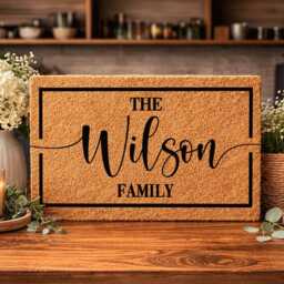 Personalised Family Name Doormat, Natural Coir Welcome Mat - thumbnail 3