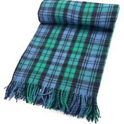 Campbell Ancient Tartan Wool Blanket, Scottish Fringed Throw - thumbnail 2