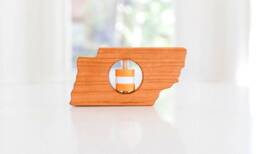 Personalized Tennessee State Baby Rattle Modern Wooden Toy