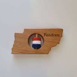 Personalized Tennessee State Baby Rattle Modern Wooden Toy - thumbnail 2