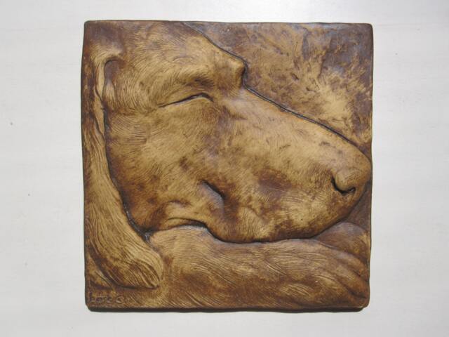Sleeping Dog Art Tile - image 1