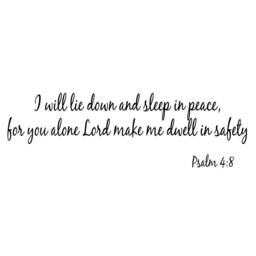 Vwaq I Will Lie Down & Sleep in Peace, For You Alone Lord Make Me Dwell Safety Psalm 48. Vinyl Wall Art Bible Quote Version #1 - thumbnail 2
