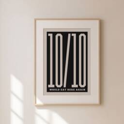 Would Eat Here Again Print, Kitchen Prints, Trendy Wall Art, Decor, Retro Quote Unframed - thumbnail 2