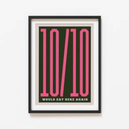 Would Eat Here Again Print, Kitchen Prints, Trendy Wall Art, Decor, Retro Quote Unframed - thumbnail 4