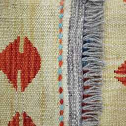 Tribal Runner Rug, Handmade Artisan Afghan Turkish Scandinavian Navajo Bohemian Flatweave Wool Kilim Rug 198x61 cm - thumbnail 3