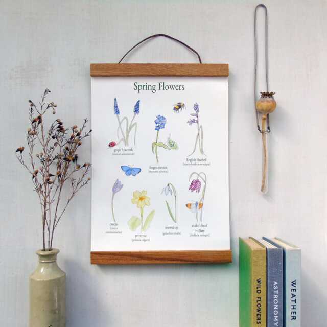 Spring Flower Canvas Wall Hanging - Botanical Art Floral School Poster Gallery Floral Print Botanical - image 1