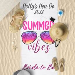 Personalised Beach Towel, Girls Holiday Towels, Hen Do Pool Custom Swim Party - thumbnail 3