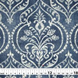 Dalusio 3 Colors Damask Floral Lotus Taupe Blue Cotton Curtain, Valance Extra Width, Pleated, Lined Drapery Panel Offered As Upgrades - thumbnail 2