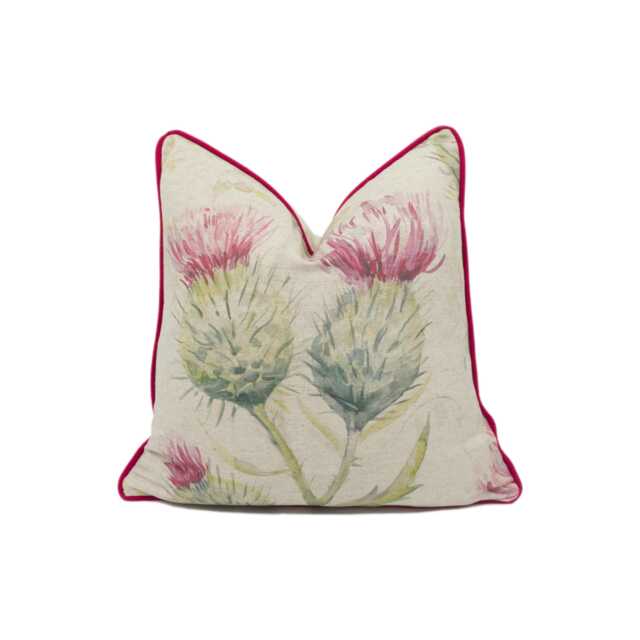 Voyage - Thistleglen Summer Stunning Watercolour Thistle Cushion Cover Handmade Throw Pillow Designer Home Decor - image 1