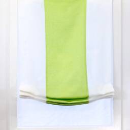 Green & White Two-Tone Natural Linen Relaxed Roman Shade - Cl1010 - thumbnail 3