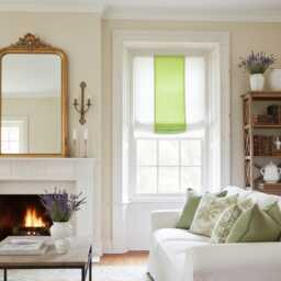Green & White Two-Tone Natural Linen Relaxed Roman Shade - Cl1010 - thumbnail 1