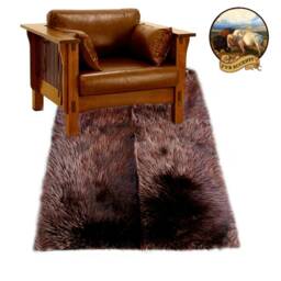 Plush Faux Sheepskin Rug - Shaggy Brown Fur Accent, Usa Made - thumbnail 1
