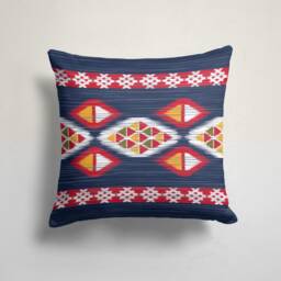 Kilim Print Cushion Cover-Farm House Rug Pillow Case-Ethnic Living Room Cushion-Authentic Cover-Gift For Her-Handmade Turkish Motif - thumbnail 2
