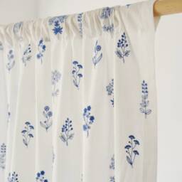 Pruitt Embroidered Cotton Curtain, Linen White Sheer Curtain For Bedroom Living Room, Custom Panel, 1Pc - thumbnail 2