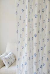 Pruitt Embroidered Cotton Curtain, Linen White Sheer Curtain For Bedroom Living Room, Custom Panel, 1Pc - thumbnail 1