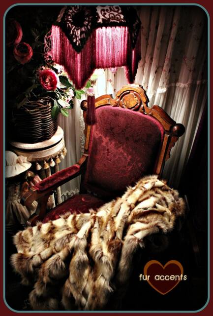 Plush Faux Fur Exotic Patch Rabbit Throw Blanket Bed Spread Coverlet - image 1