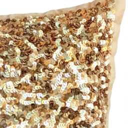 "Handmade Bling Gold Bed Pillow Cover 24""x24""/26""x26" - thumbnail 3