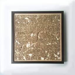 Laser Cut London Wooden Map - Framed Minimalist 3D Wall Art - thumbnail 1