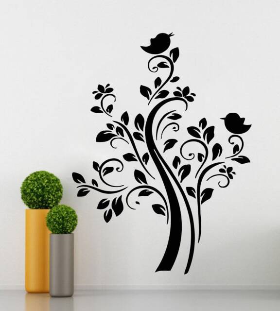 Tree Branch Wall Decal Removable Vinyl Sticker With Birds T416 - image 1