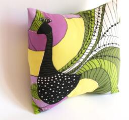 Pillowcase For Throw Pillows White With Colorful Abstract Peacock Floor Cushions Accent Pillows Also Tea Towel Curtains Valances Table Linen - thumbnail 1