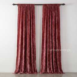 Rose Velvet Room Darkening Curtain Boho Living Drape - Single Panel - thumbnail 3