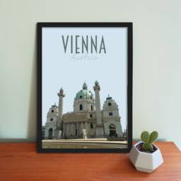 Vienna Austria Travel Poster - Retro Style Art Print - thumbnail 1