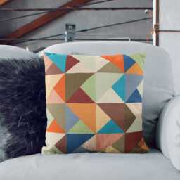 Cushion Cover Geometric Themed Multicoloured Double Sided Soft Pillow - thumbnail 3