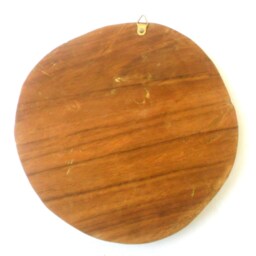 "Handmade Natural Teak Wood Hand Carved Round Shape Gold Fish Good Luck Carving Wall Hanging Art Home Decor/Gift 7.75""x0.75" - thumbnail 4