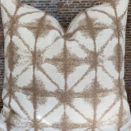 Outdoor, Pillow Cover, Sunbrella, Midori, Batik, Shibori, Tribal, Modern, Outdoor Throw Pillow, Sand - thumbnail 2