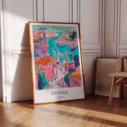 Istanbul Skyline Poster Cityscape Wall Art, Turkey Print - thumbnail 3