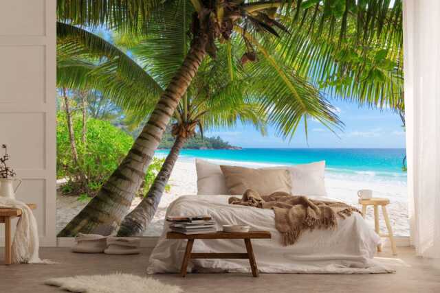 Tropical Beach Wall Mural, Peel & Stick Wallpaper, Removable Photomural - image 1