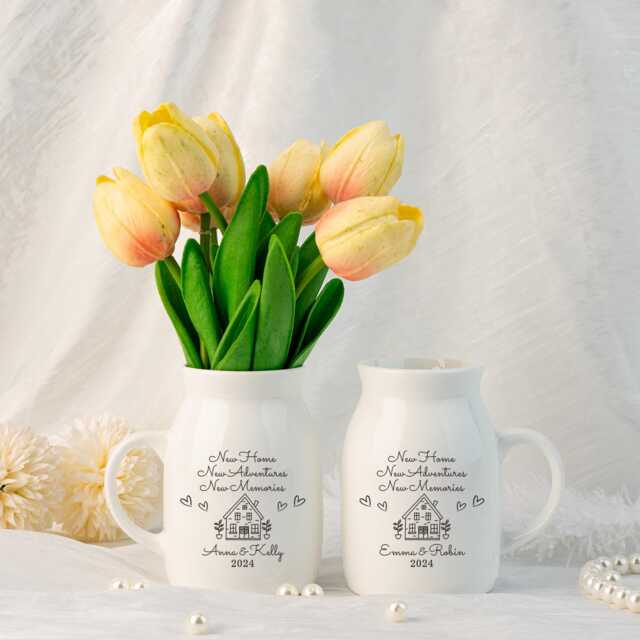 Personalised New Home Gift, Flower Vase For Occasion, Housewarming Gift Idea Couples, Moving in Friend, Mini Ceramic - image 1