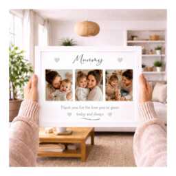 Personalised Mummy Photo Frame, Custom 3 Collage Gift Picture Any Title, Mother's Day Gift, Mum Keepsake, 6 Frame Choices - thumbnail 1