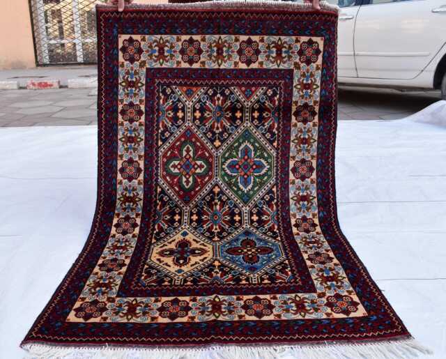 Handwoven Afghan Wool Rug 3.3x5 Ft Kashi Persian Style Carpet - image 1