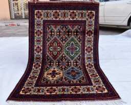 Handwoven Afghan Wool Rug 3.3x5 Ft Kashi Persian Style Carpet - thumbnail 1