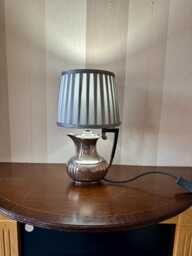 Hand Made Teapot Table Lamp, Silver Plated Lamp - thumbnail 1