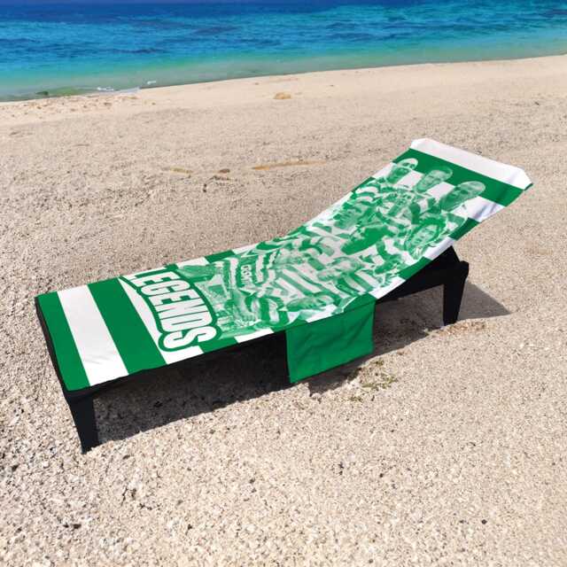 Celtic - Player Montage Green Football Sunbed Towel With Pockets - image 1