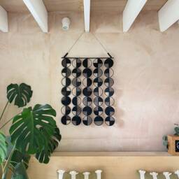 Black Modern Wall Hanging Large Geometric Disc Art - thumbnail 1